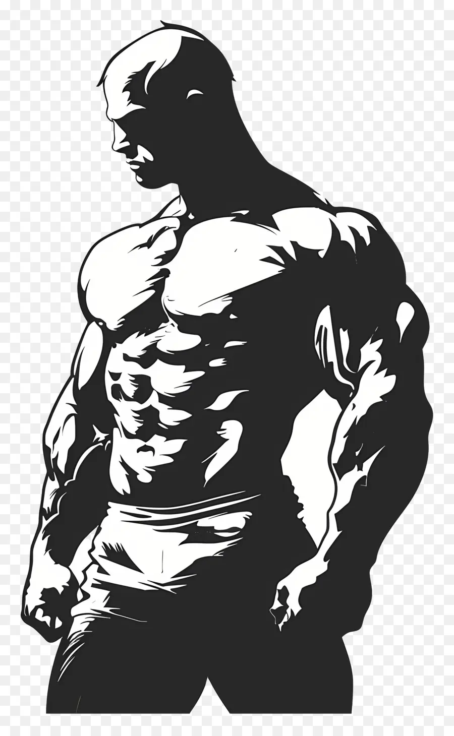 Silueta De Hombre Fuerte，Silueta De Hombre Musculoso PNG