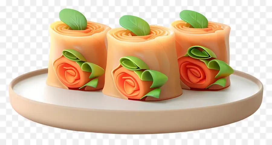 Rollitos De Primavera，Rollos Decorativos PNG