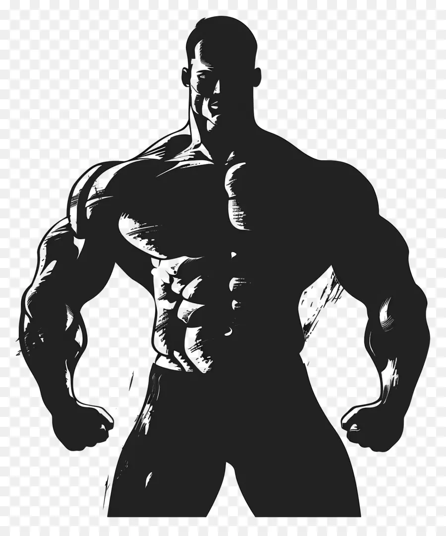 Silueta De Hombre Fuerte，Hombre Musculoso PNG