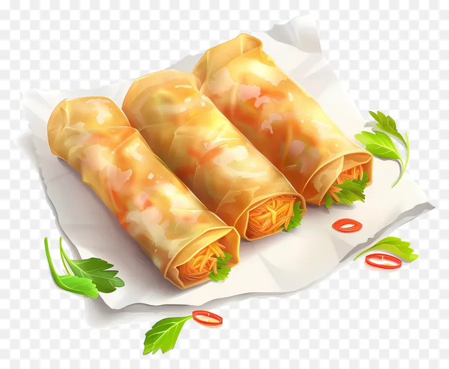 Rollitos De Primavera，Verduras PNG