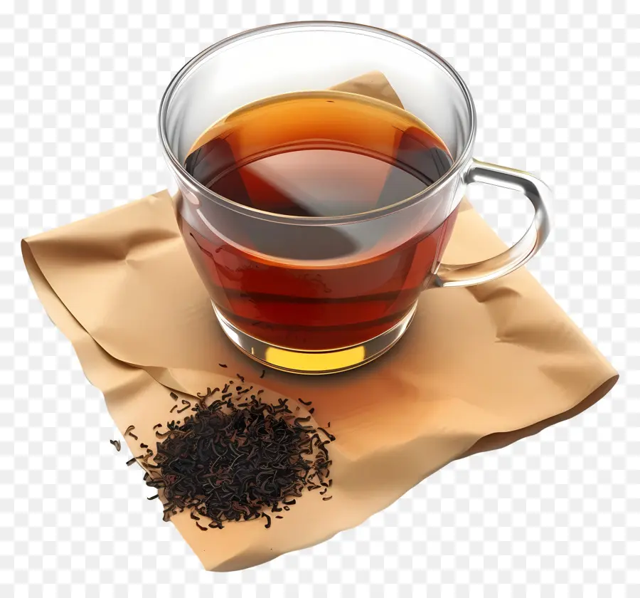 Té Negro，Taza De Cristal De Té Negro PNG