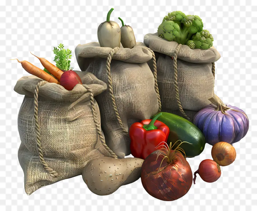 Bolsas Con Verduras，Verduras PNG