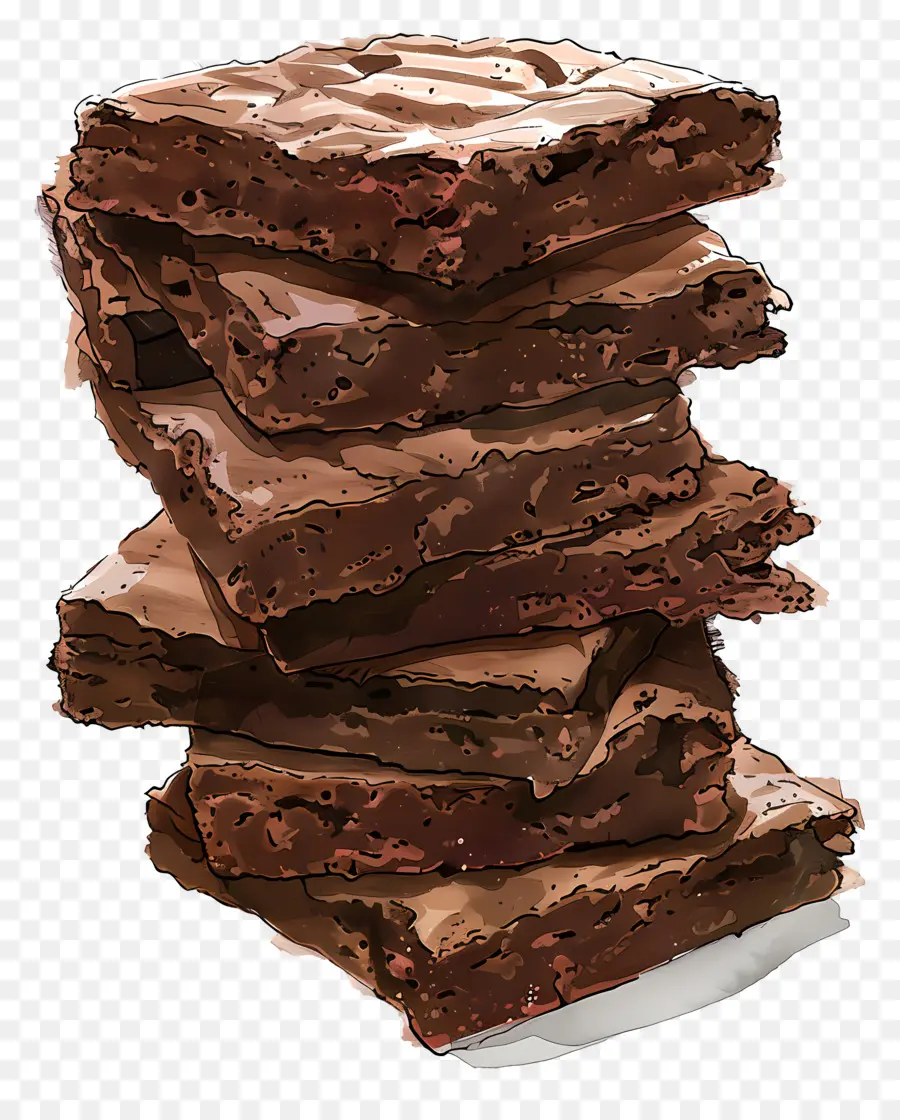 Pila De Brownies，Brownies De Chocolate PNG