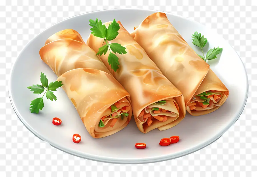 Rollitos De Primavera，Lámina PNG