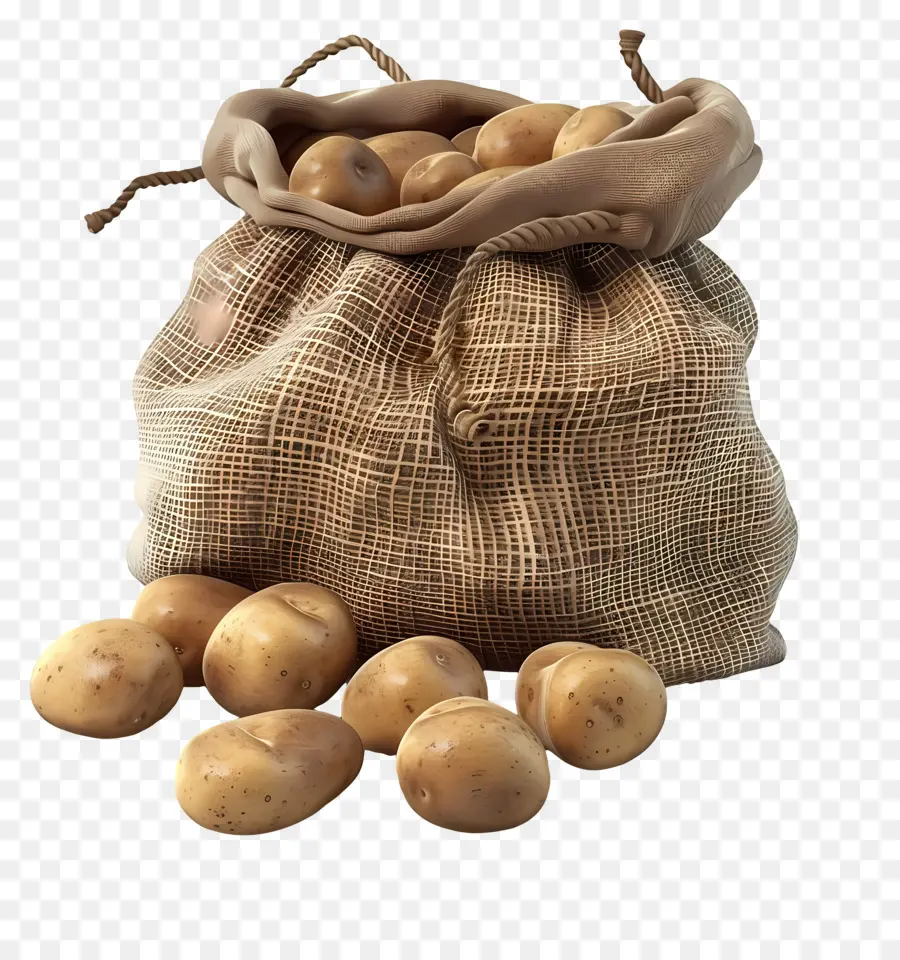 Patatas En Bolsa De Arpillera，Papas PNG