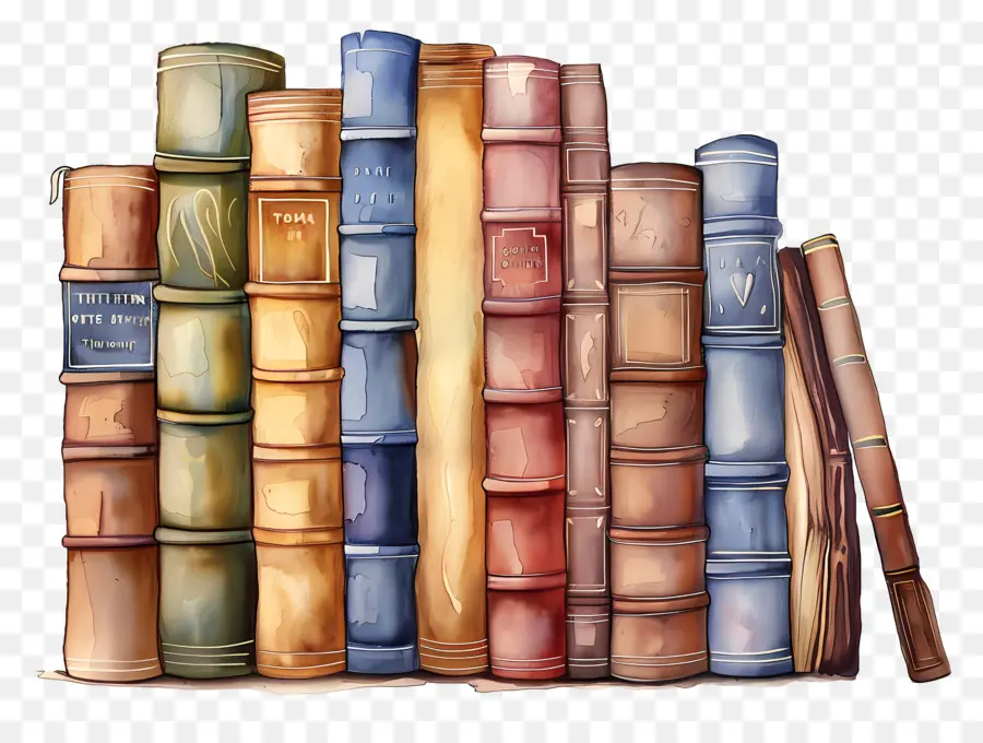 Fila De Libros，Libros Antiguos PNG