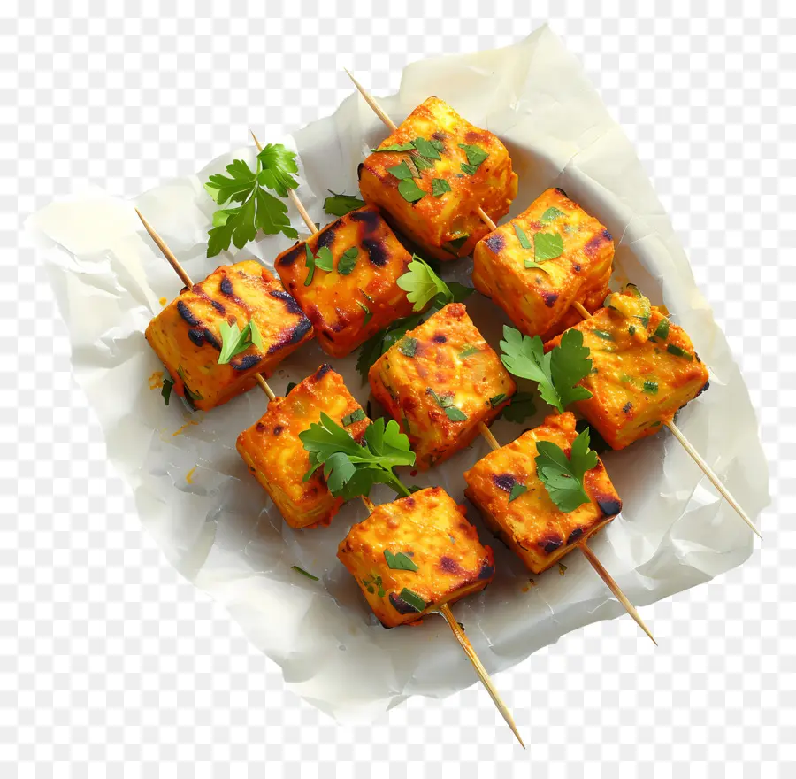 Paneer Tikka，Brochetas A La Parrilla PNG