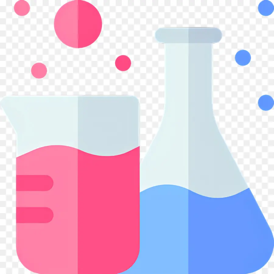 Ciencia，Vasos De Laboratorio Con Líquidos Coloridos PNG