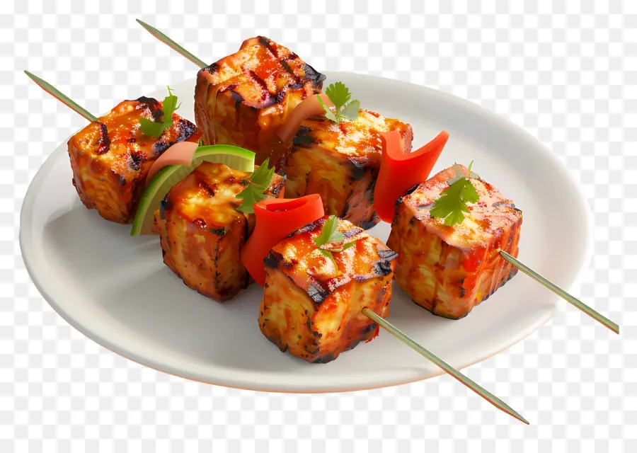 Paneer Tikka，Brochetas A La Parrilla PNG