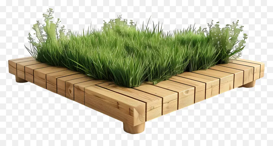 Cubierta De Madera，Cama De Hierba PNG