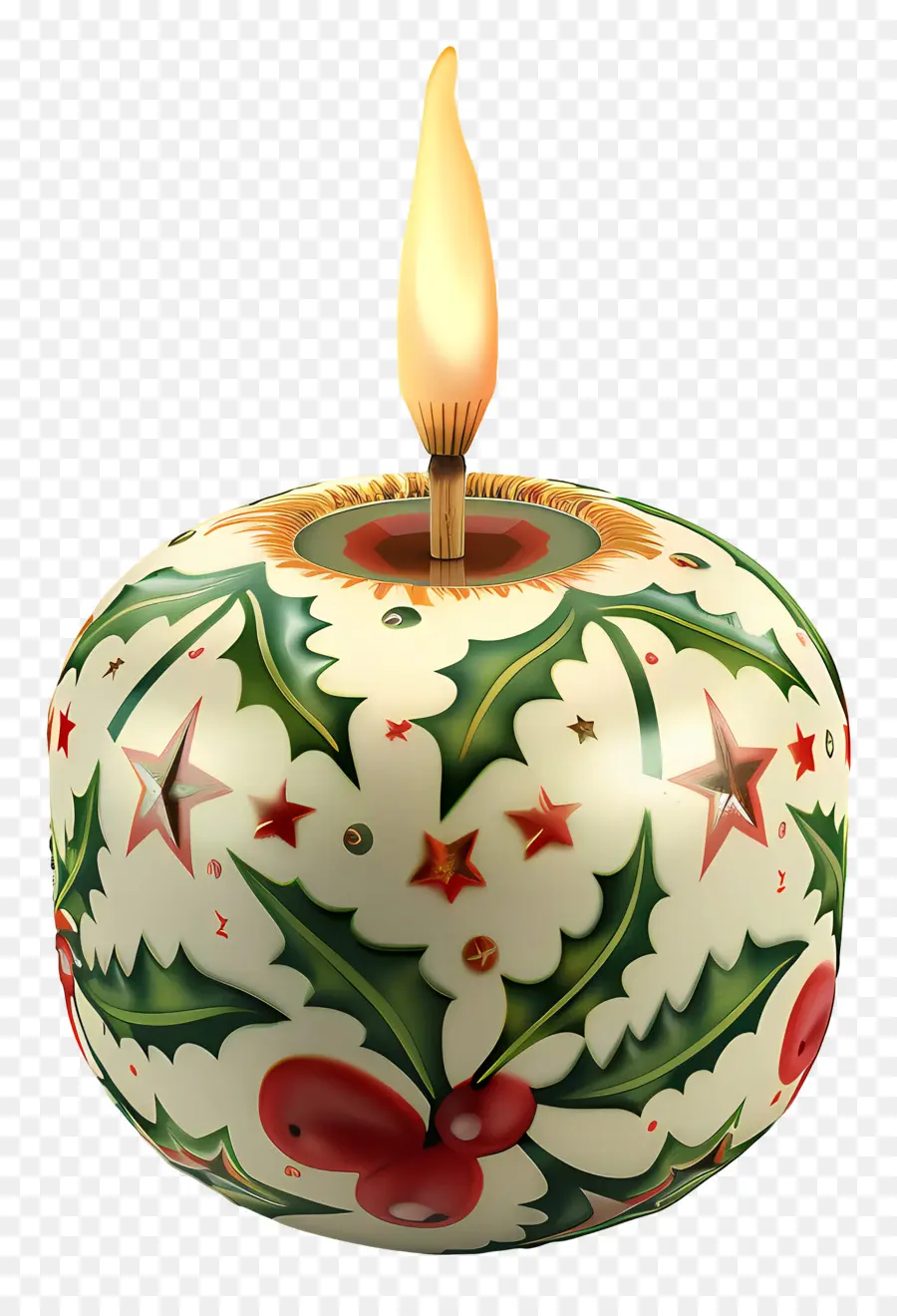 Vela Navideña，Vela Decorativa PNG