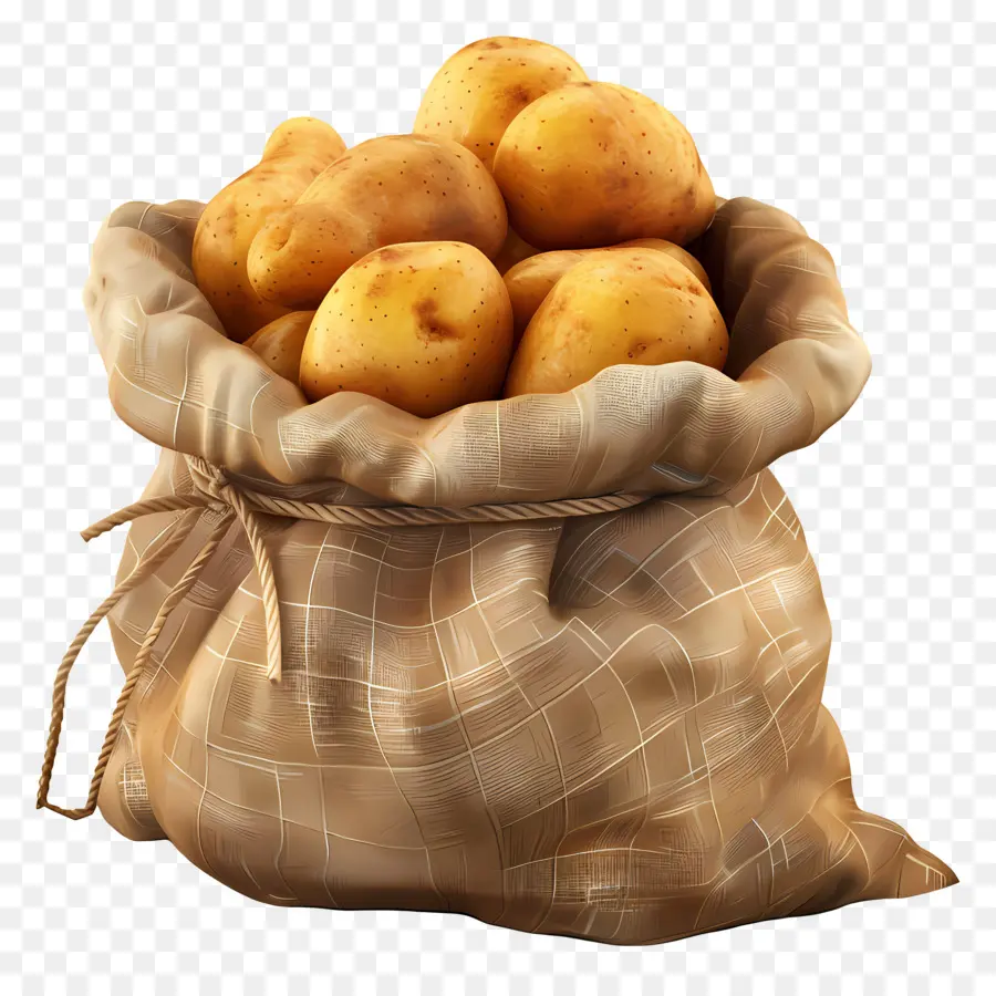 Patatas En Bolsa De Arpillera，Patatas En Un Saco PNG