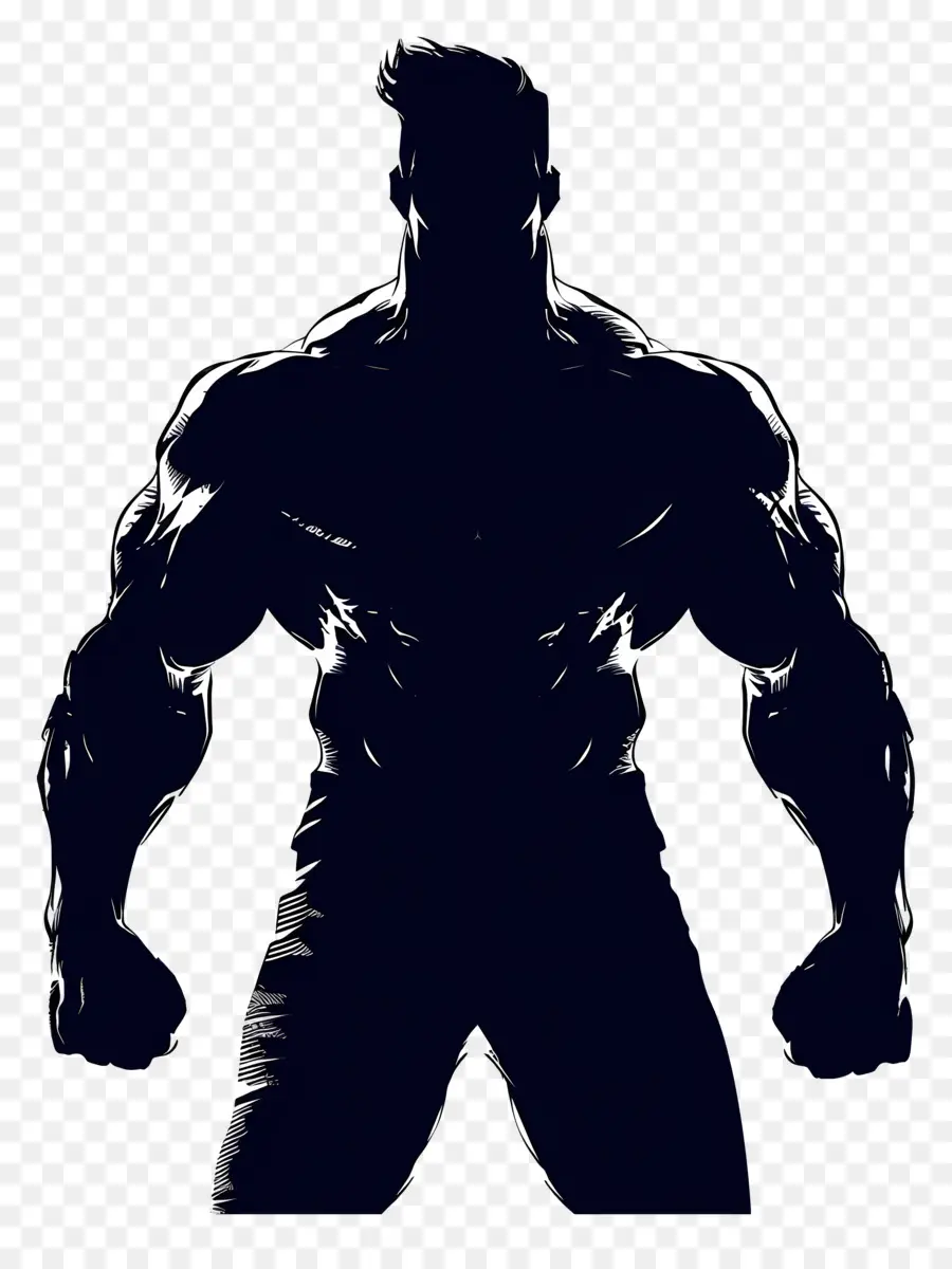 Silueta De Hombre Fuerte，Silueta Musculosa PNG