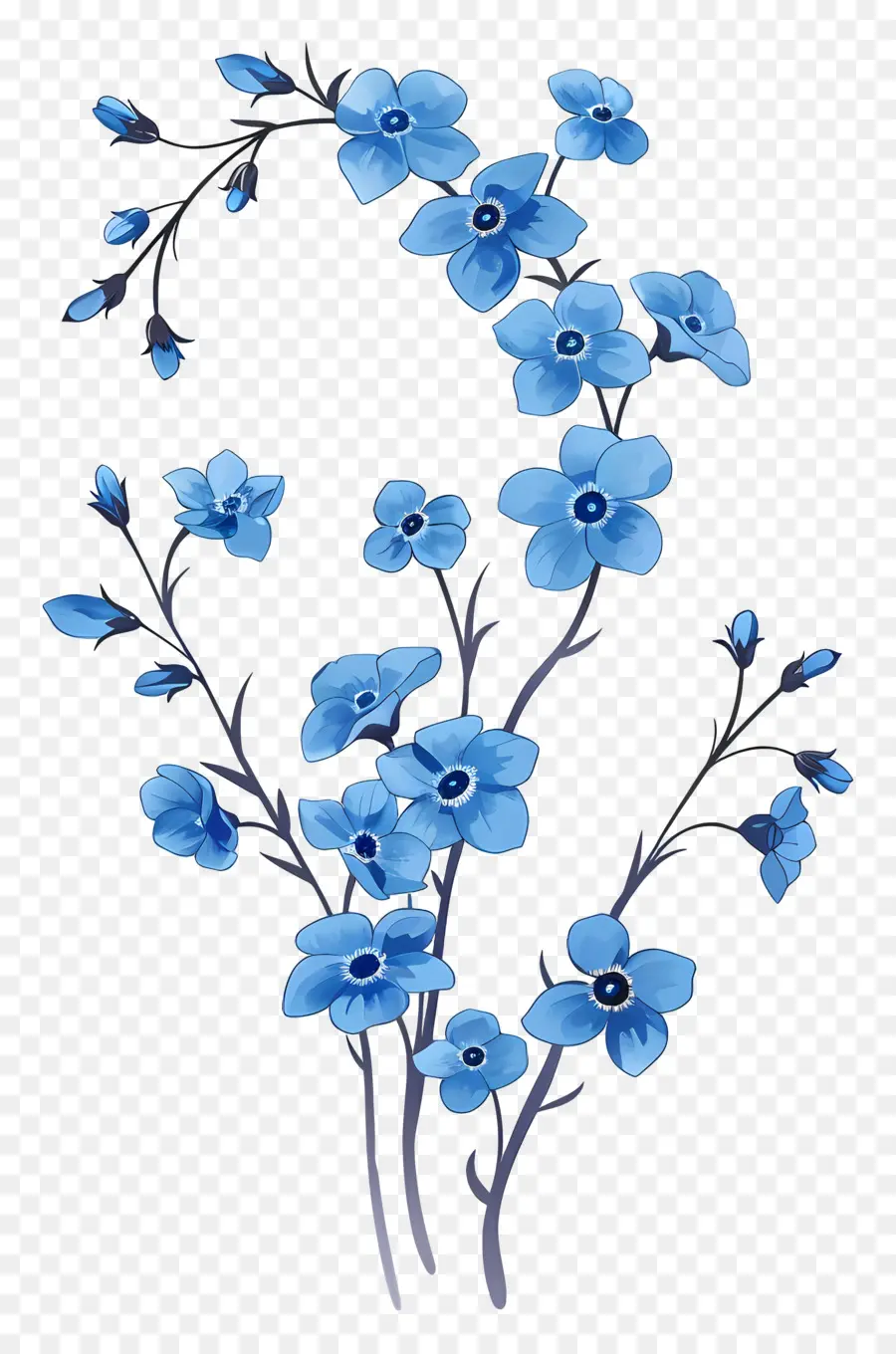 No Me Olvides Flor，Flores Azules PNG