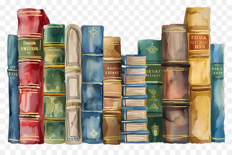 Fila De Libros，Libros Antiguos PNG