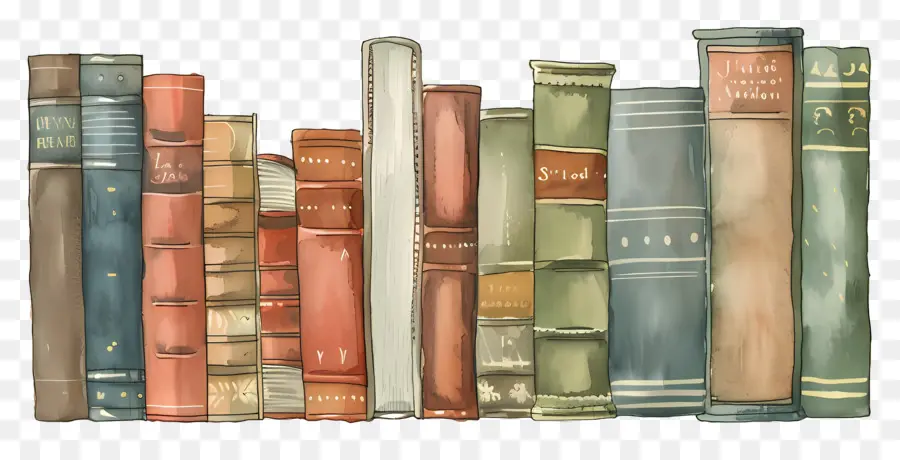 Fila De Libros，Libros Antiguos PNG