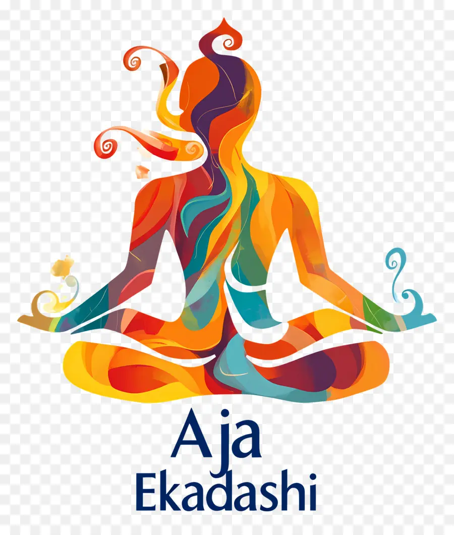 Aja Ekadashi，Figura Meditando Colorida PNG