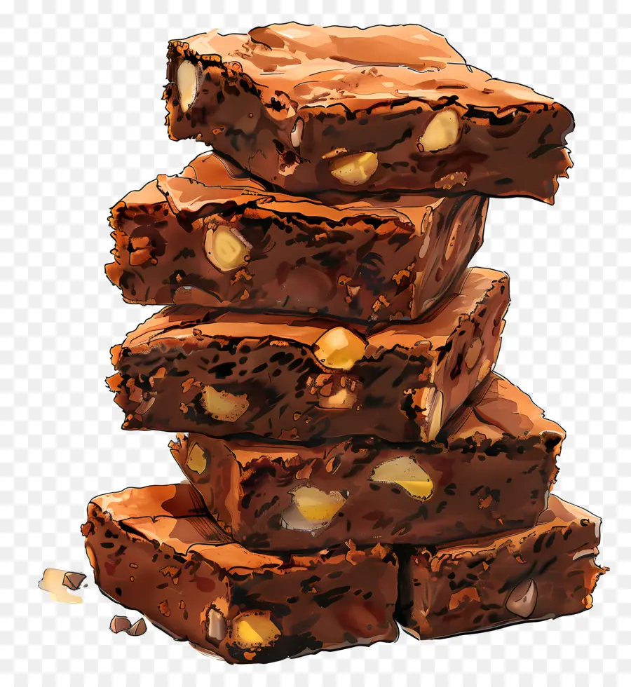 Pila De Brownies，Brownies Con Nueces PNG