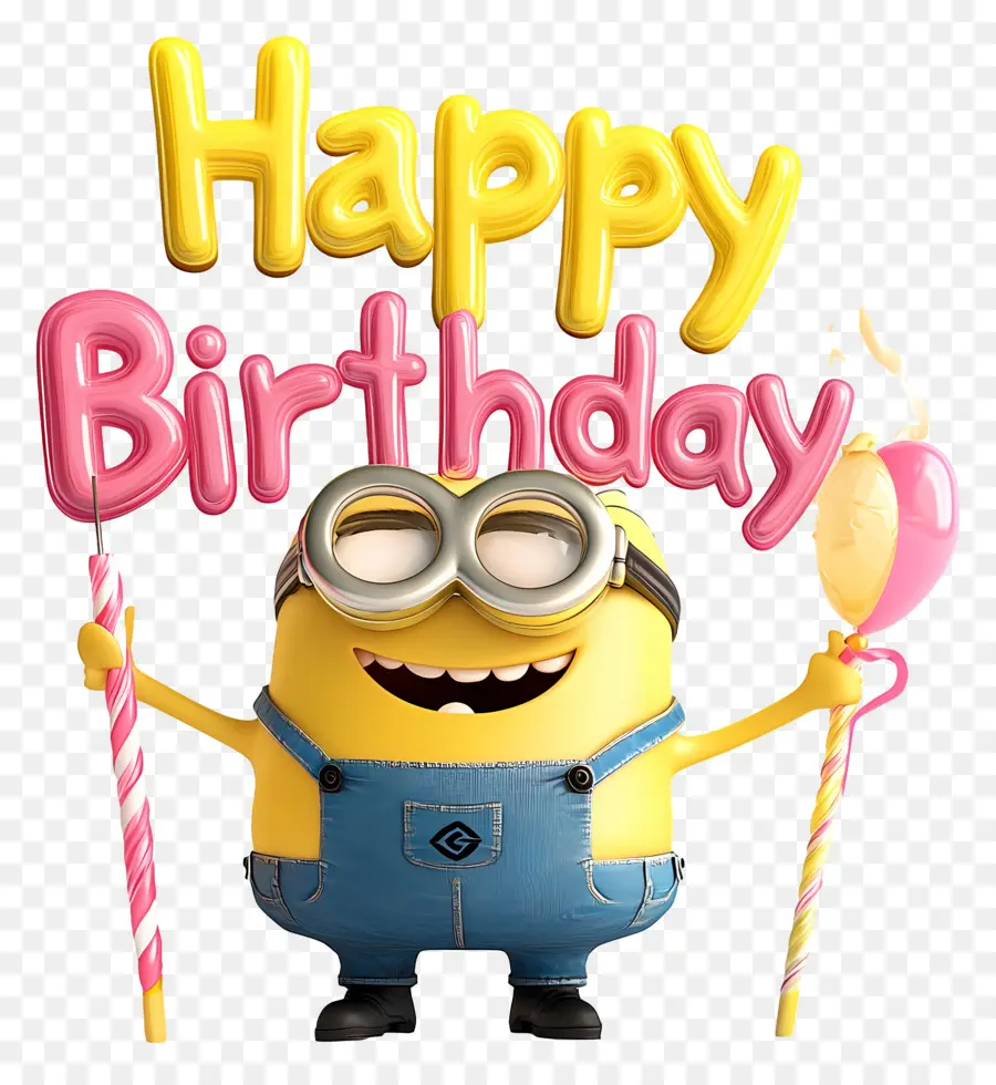 Feliz Cumpleaños，Minion Con Cartel De Feliz Cumpleaños PNG