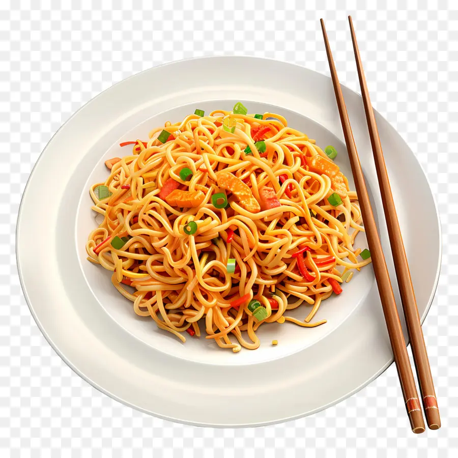 Chow Mein，Plato De Fideos PNG