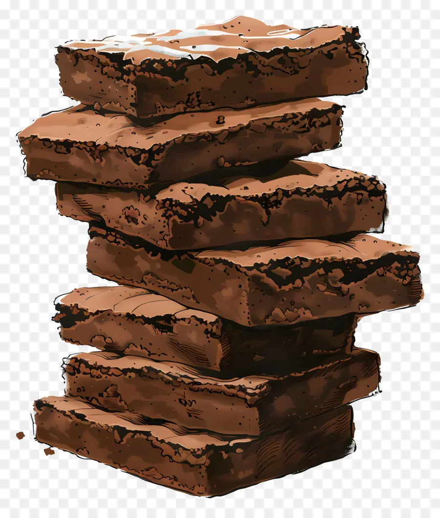 Pila De Brownies，Brownies De Chocolate PNG