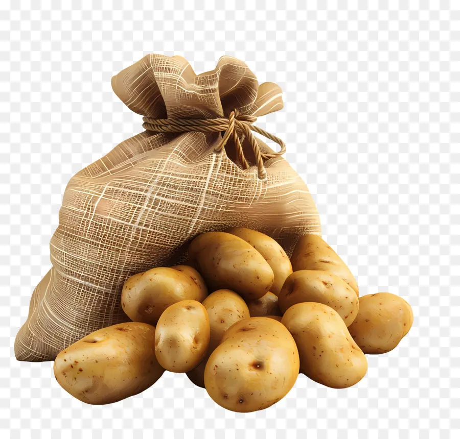 Patatas En Bolsa De Arpillera，Patatas En Un Saco PNG