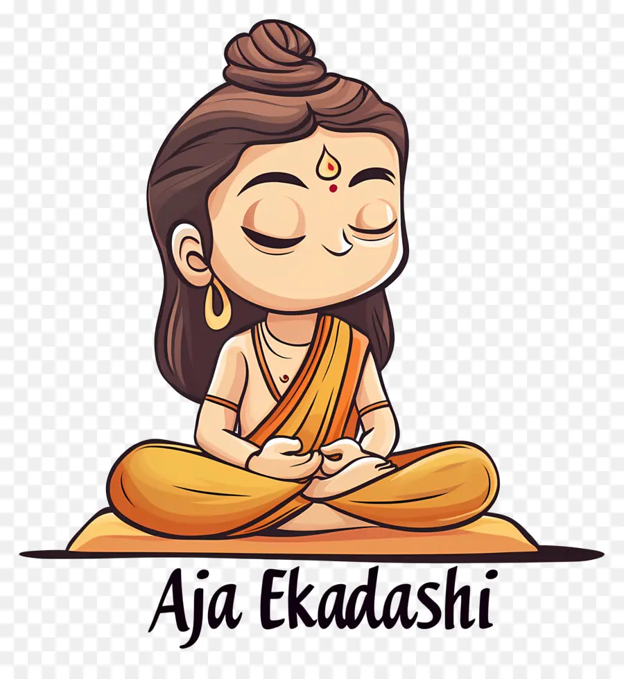 Aja Ekadashi，Persona Meditando PNG