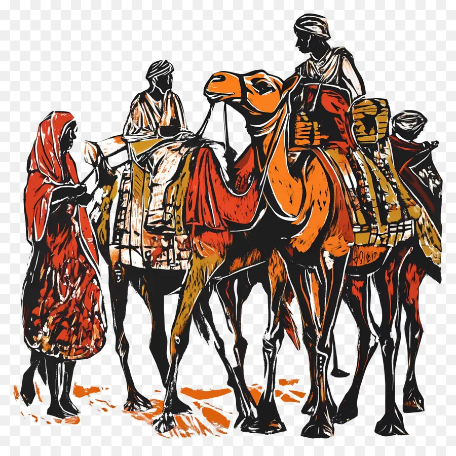 Feria Del Camello De Pushkar，Camellos PNG