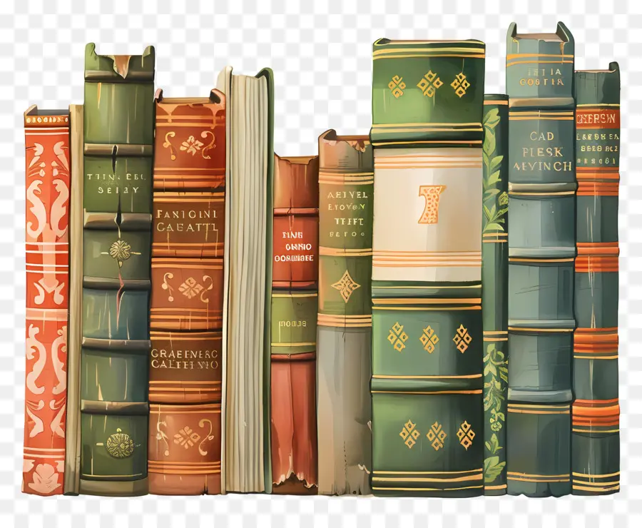 Fila De Libros，Libros Antiguos PNG