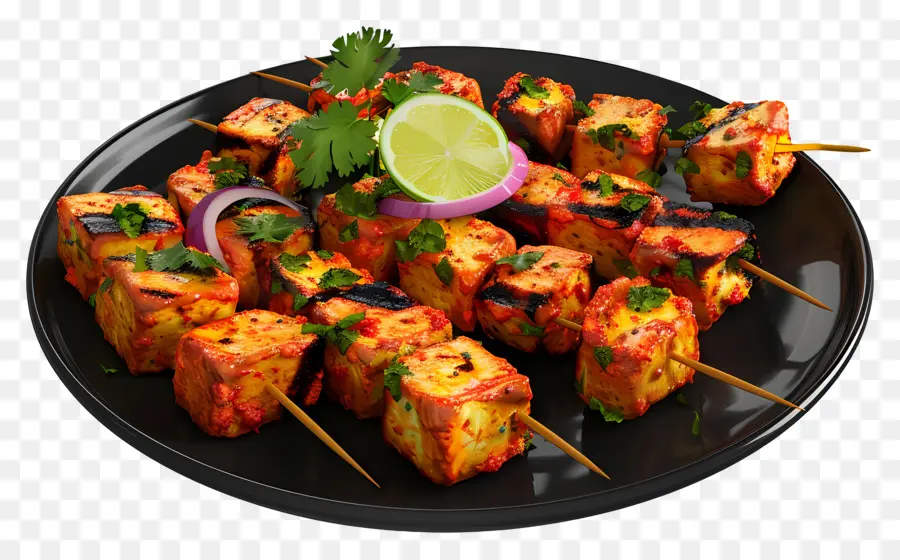 Paneer Tikka，Brochetas PNG