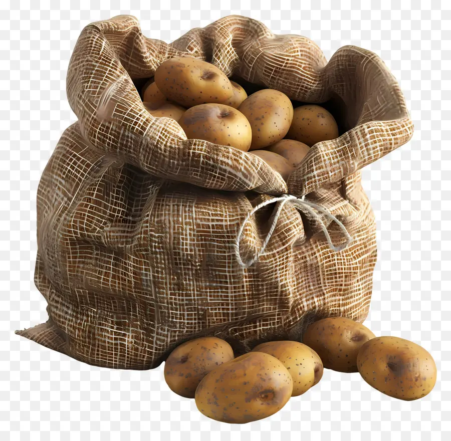 Patatas En Bolsa De Arpillera，Patatas En Un Saco PNG