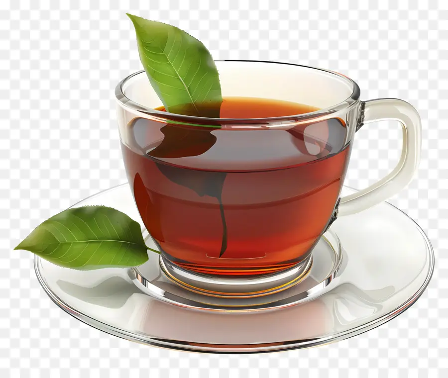 Té Negro，Taza De Té De Cristal PNG