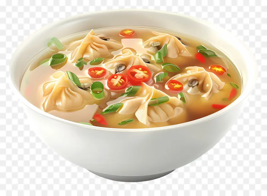 Sopa Wonton，Albóndigas En Sopa Picante PNG