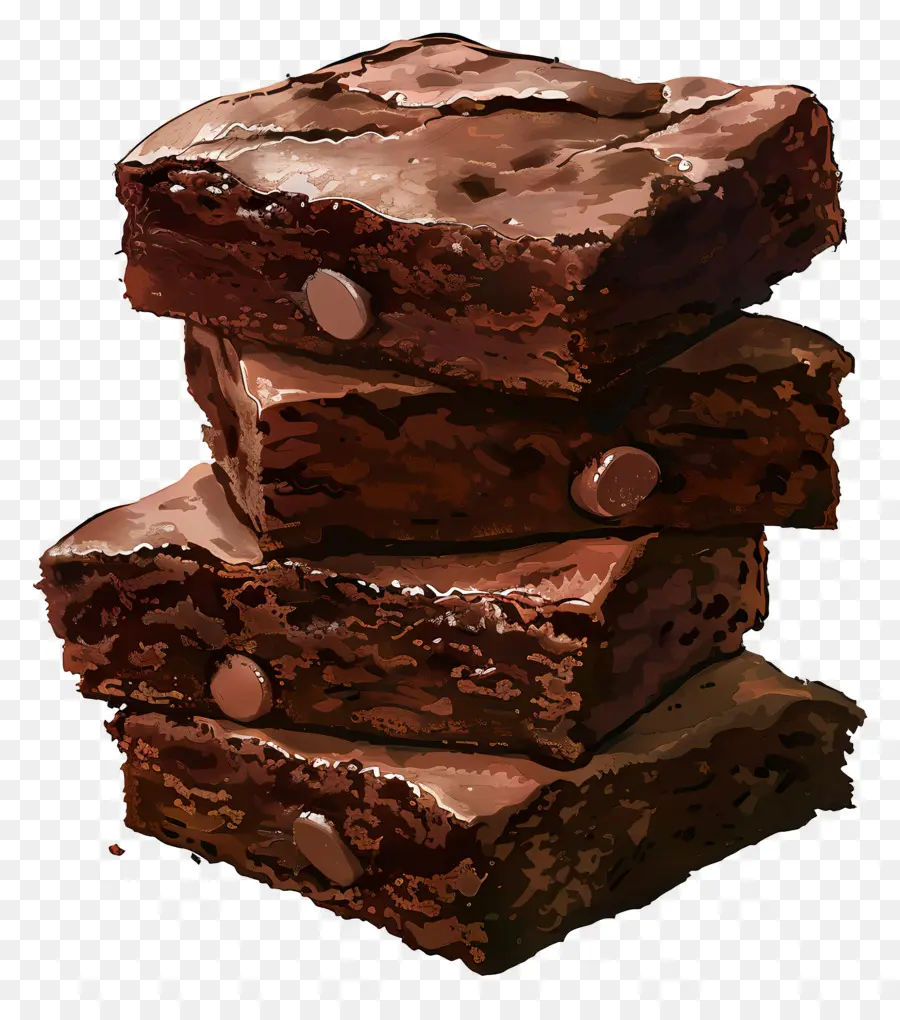 Pila De Brownies，Brownies Con Nueces PNG