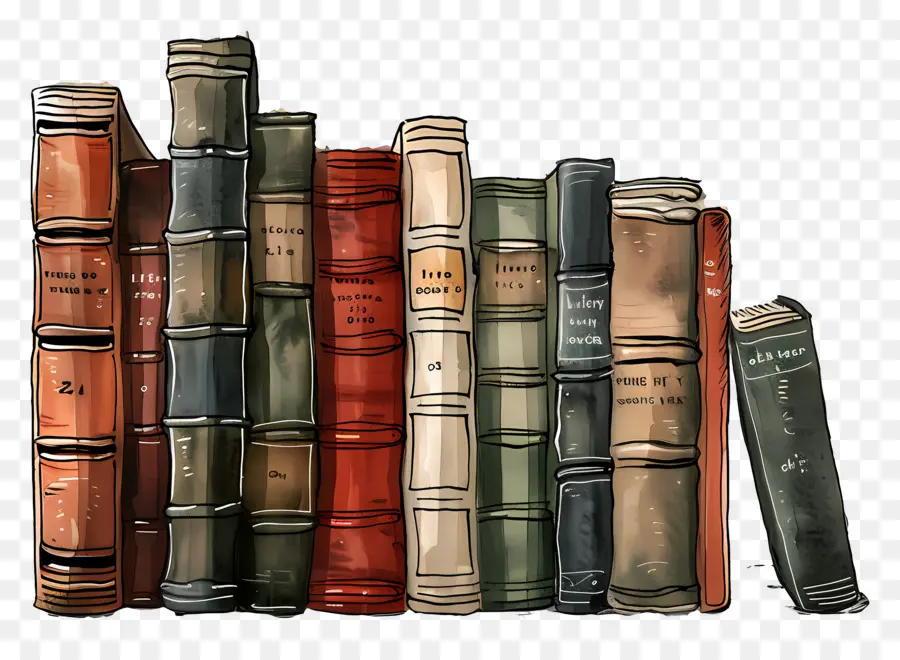 Fila De Libros，Libros Antiguos PNG