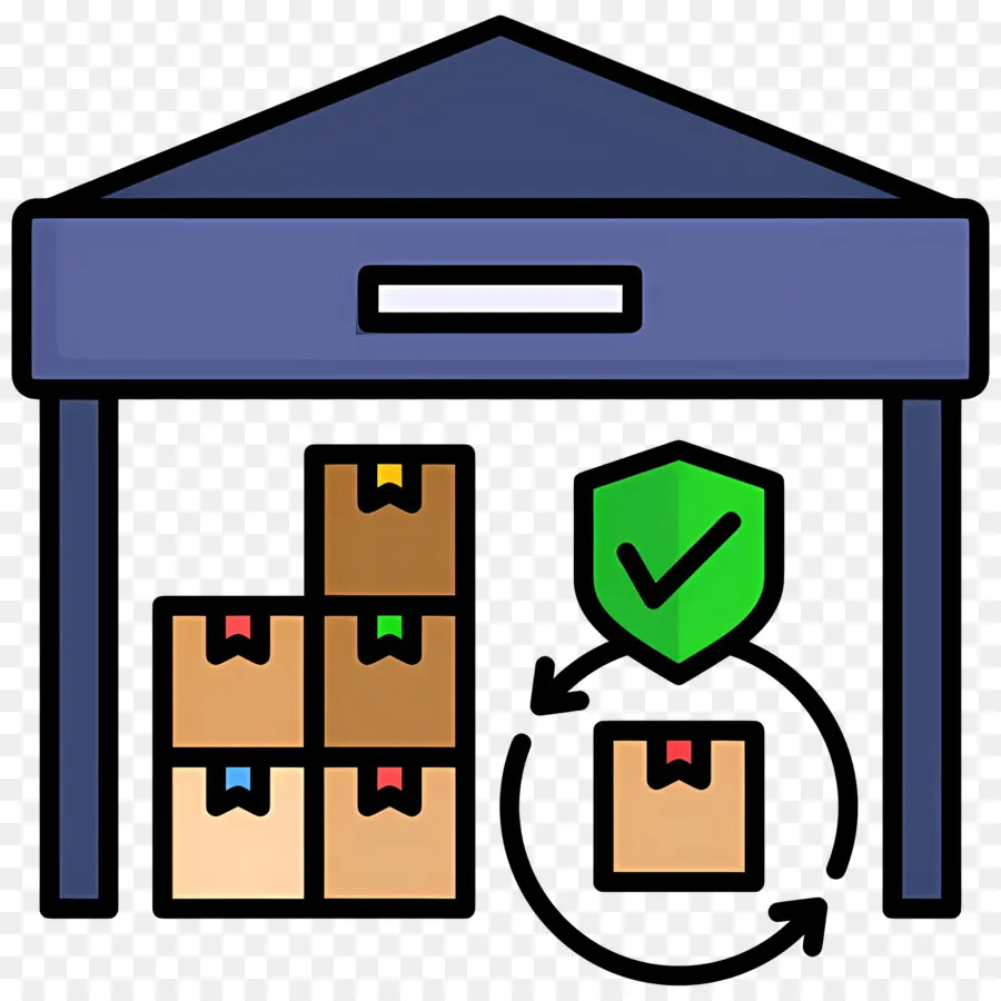 Logística，Almacén Con Cajas PNG