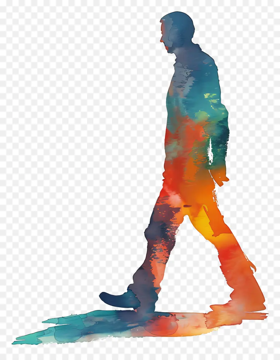 Silueta De Hombre Caminando，Silueta PNG