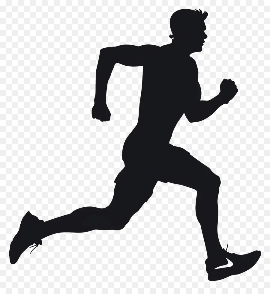 Silueta De Hombre Corriendo，Corredor PNG