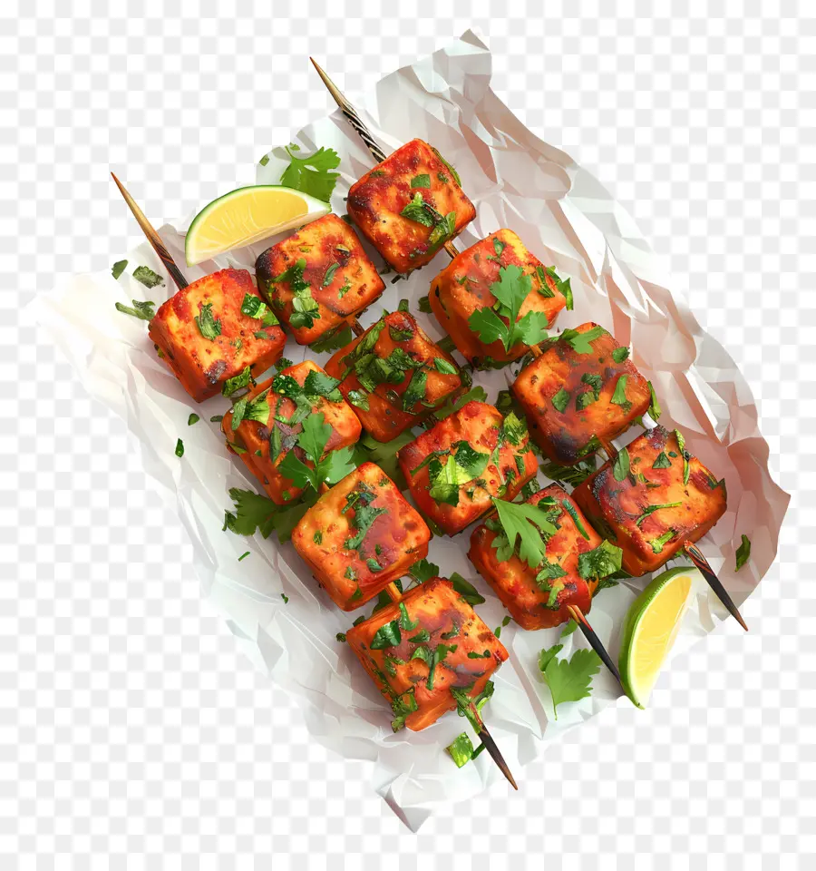 Paneer Tikka，Brochetas PNG