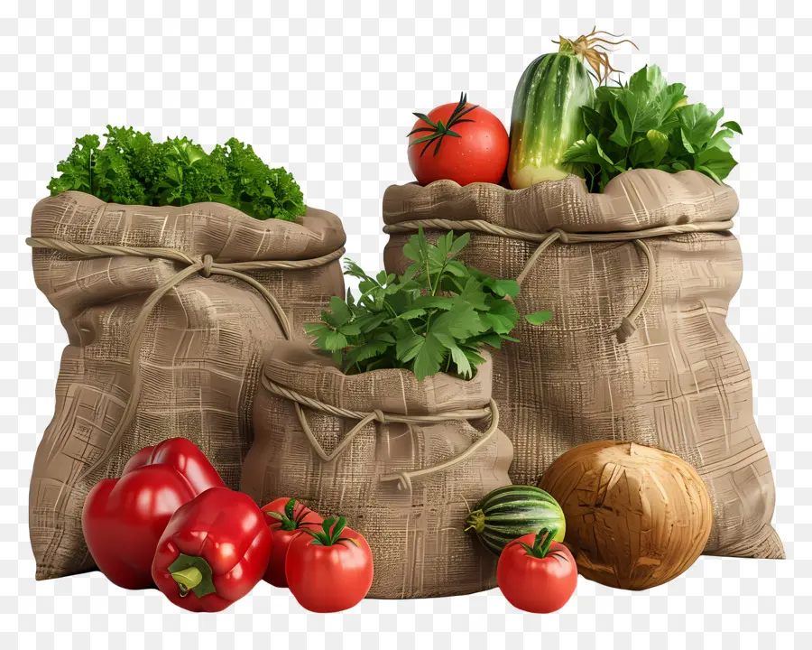 Bolsas Con Verduras，Verduras PNG