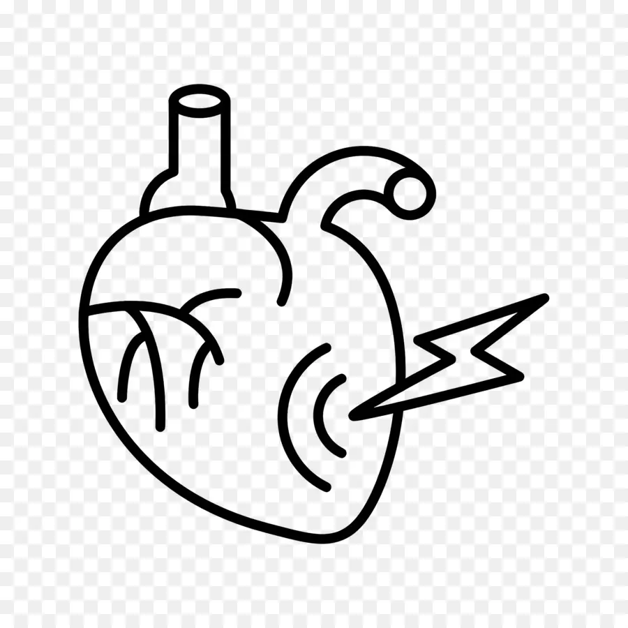 Infarto De Miocardio，Corazón Con Relámpago PNG