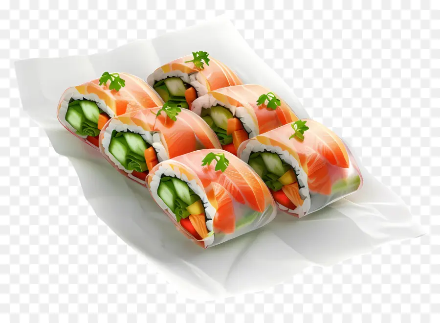 Rollitos De Primavera，Rollos De Sushi PNG