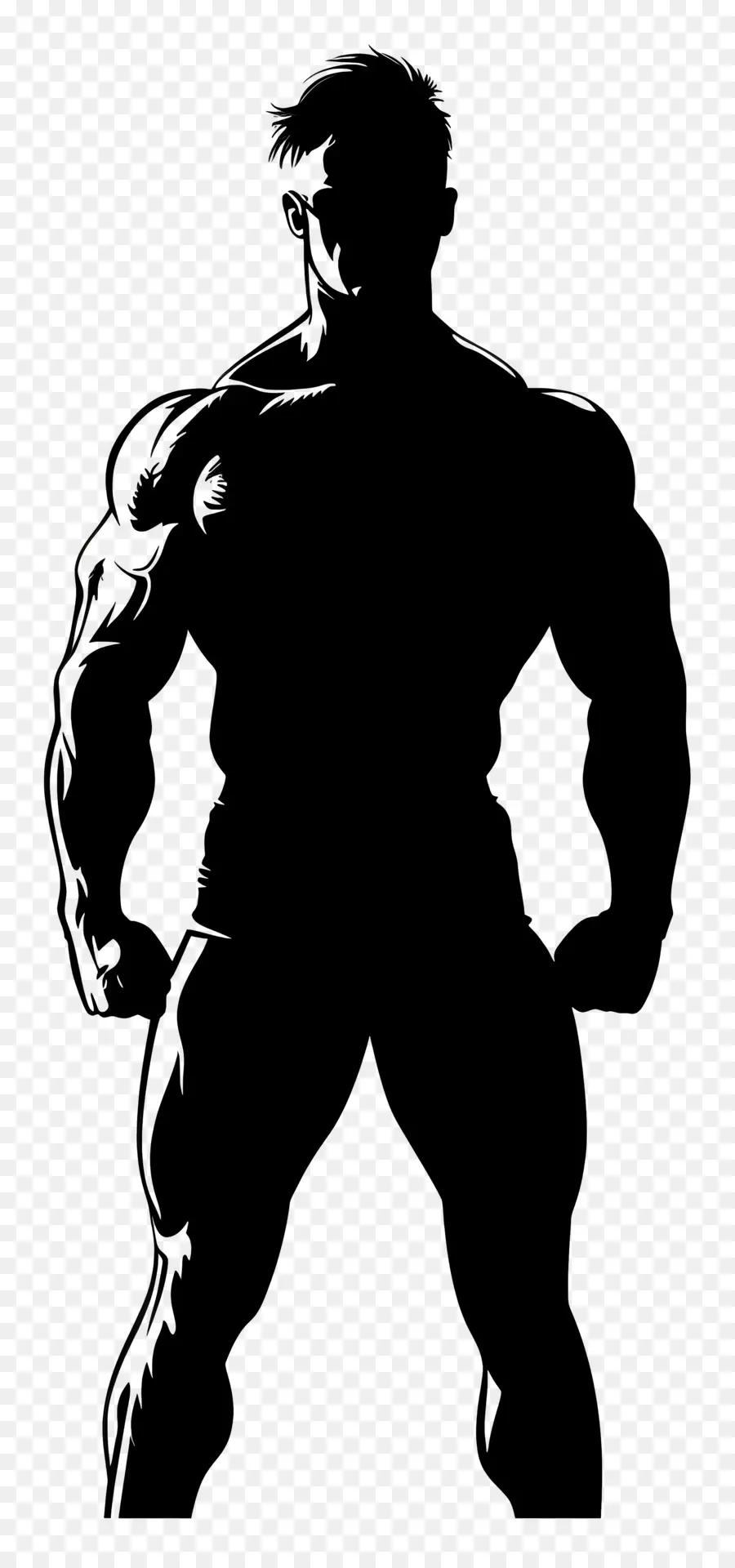 Silueta De Hombre Fuerte，Silueta Musculosa PNG