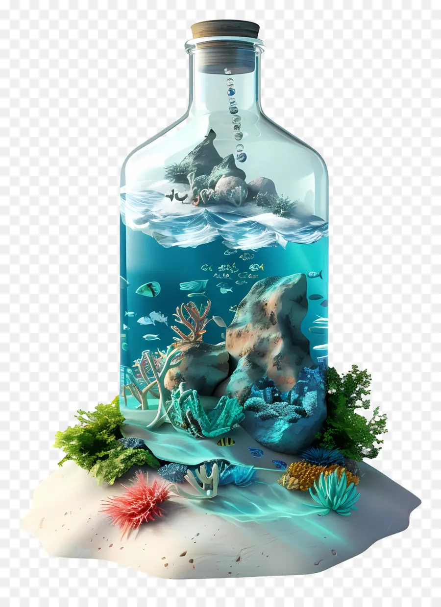 Océano En Una Botella，Escena Submarina PNG