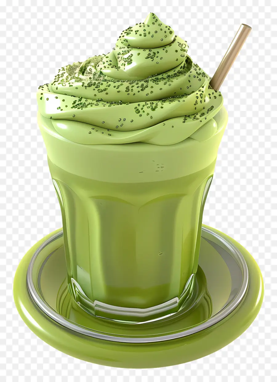 Bebida Matcha，Vaso Alto De Matcha PNG