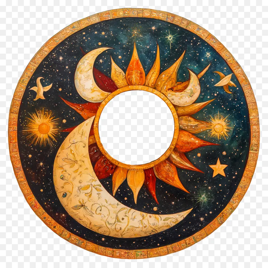 Equinoccio De Septiembre，Sol Y Luna PNG