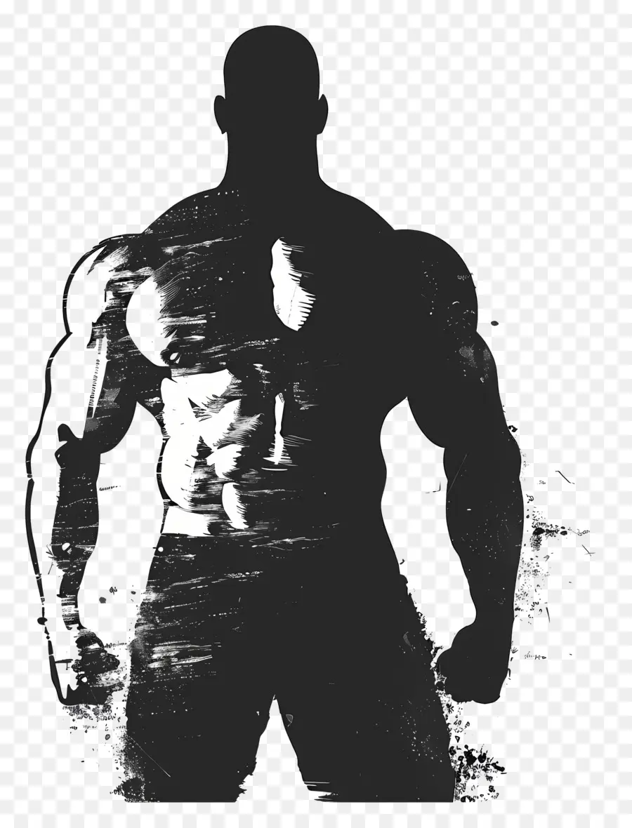 Silueta De Hombre Fuerte，Hombre Musculoso PNG