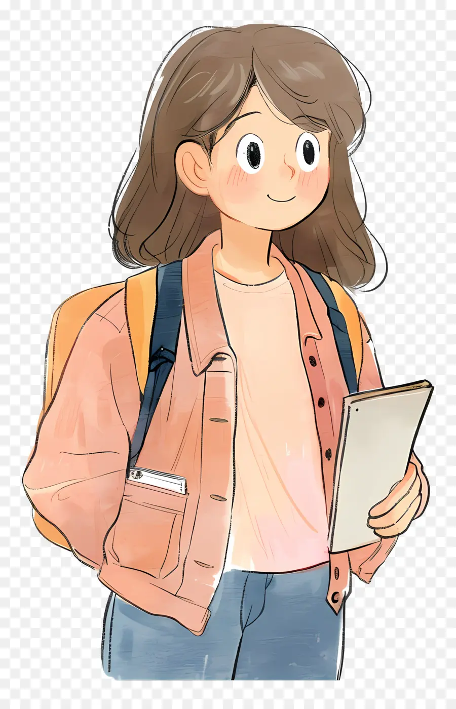 Estudiante De Coaching，Chica Con Tableta PNG