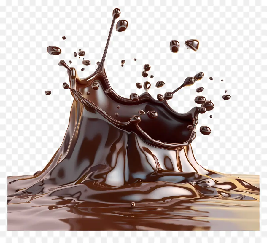 Chocolate Derretido，Salpicaduras De Leche PNG