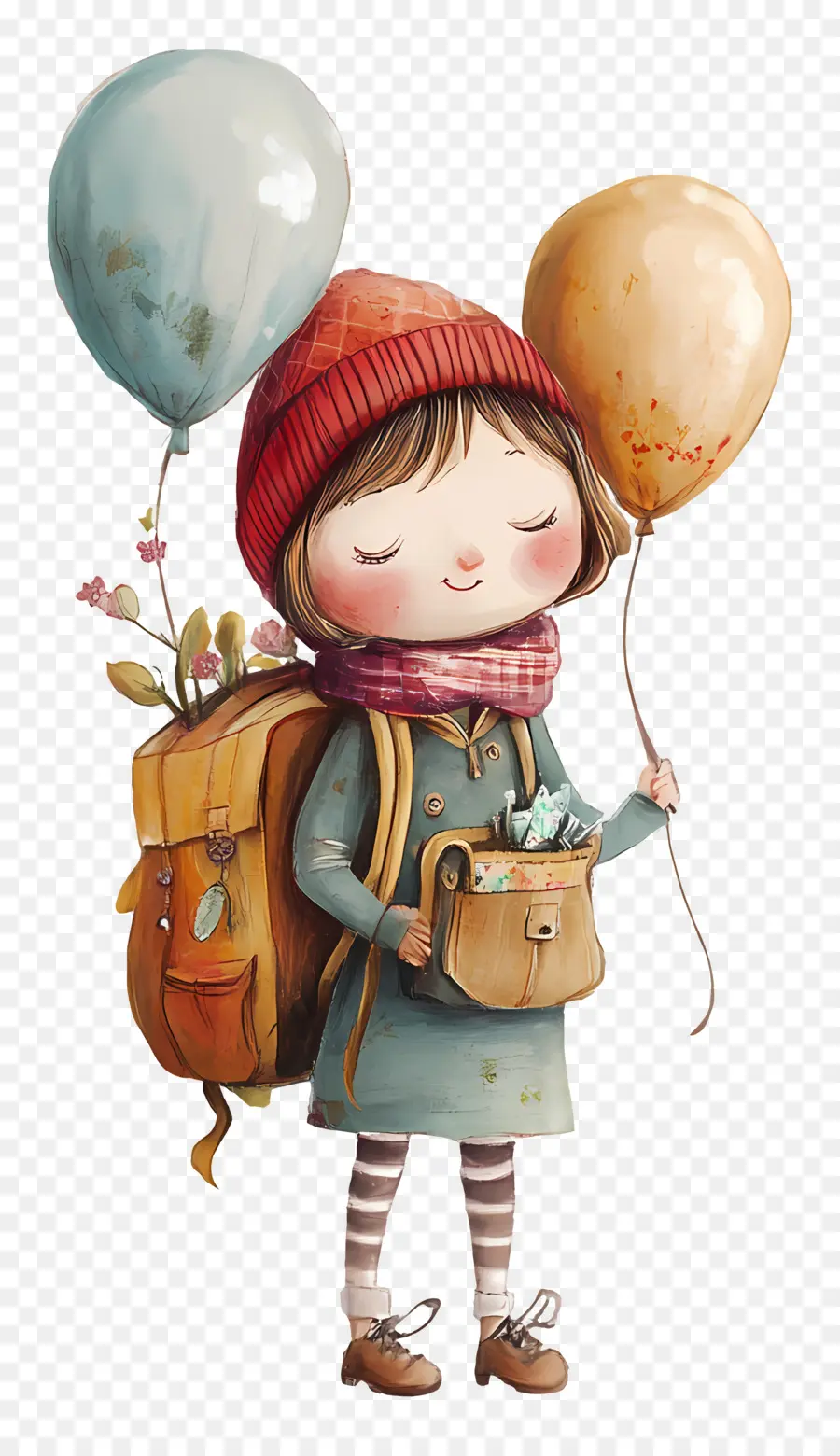 Pasión De Viajar，Niña Con Globos PNG